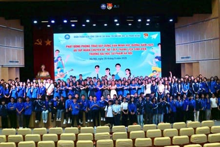 ĐOÀN TRƯỜNG ĐẠI HỌC SƯ PHẠM HÀ NỘI PHÁT ĐỘNG PHONG TRÀO XÂY DỰNG VĂN HOÁ, VĂN MINH HỌC ĐƯỜNG; HƯỚNG TỚI HÌNH ẢNH SINH VIÊN “TRÍ TUỆ - BẢN LĨNH - NHÂN VĂN - TRÁCH NHIỆM”